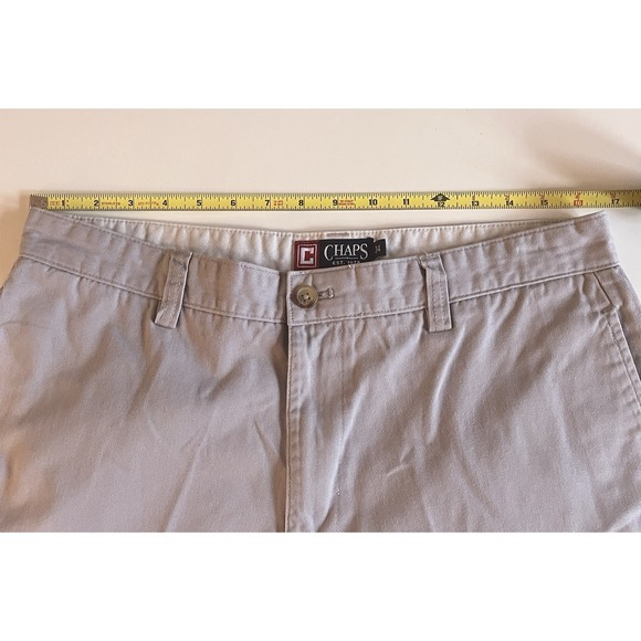Chaps Men's Size 34 Light Gray Chino Shorts 100% Cotton Capsule Coastal Basic - Picture 5 of 6